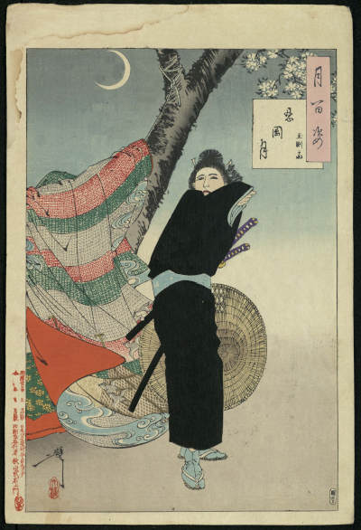 Samurai avoiding absent cherry blossom